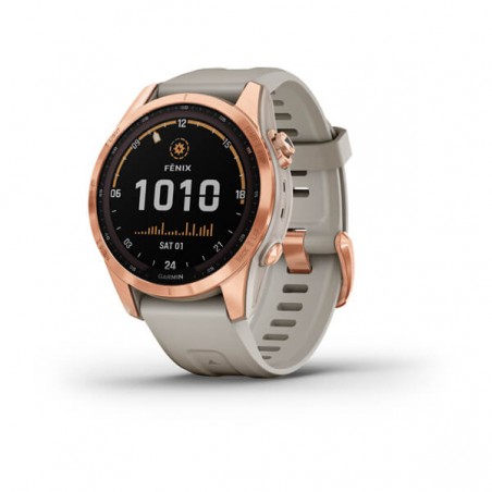 Montre GARMIN fēnix® 7S – Solar Edition
Rose Gold avec bracelet beige sable - GARMIN MAROC