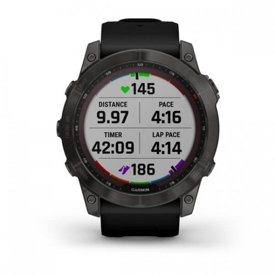 MONTRE Fenix 7X Sapphire Solar Edition GARMIN
Titane avec revêtement Carbon Gray DLC et bracelet noir