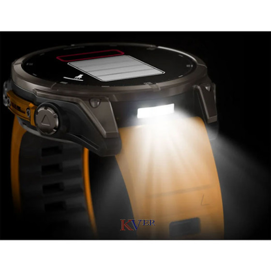 Fēnix® 8 – 51 mm, AMOLED GARMIN  Sapphire, Titanium avec bracelet en silicone orange/graphite KVER Maroc 9