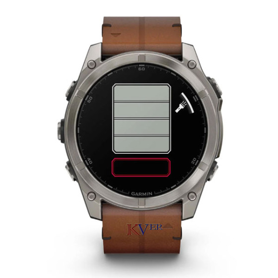 Fēnix® 8 – 51 mm, AMOLED GARMIN Sapphire, Titanium avec bracelet en cuir marron KVER 10