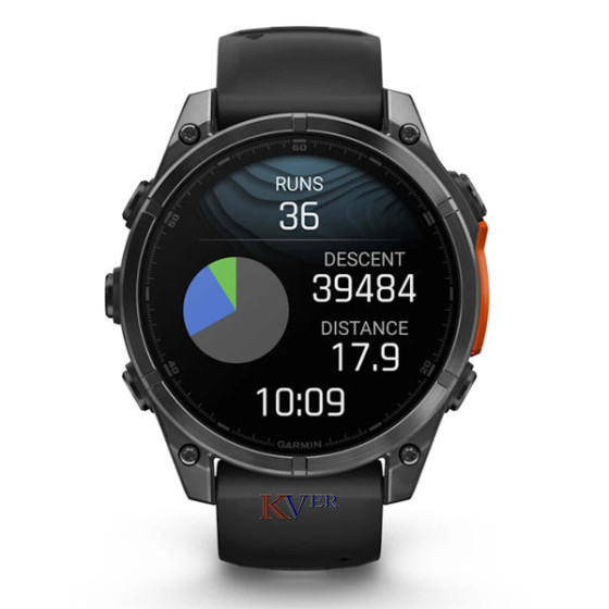 Fēnix® 8 – 51 mm, AMOLED GARMIN Acier Gray avec bracelet en silicone noir KVER Maroc 8