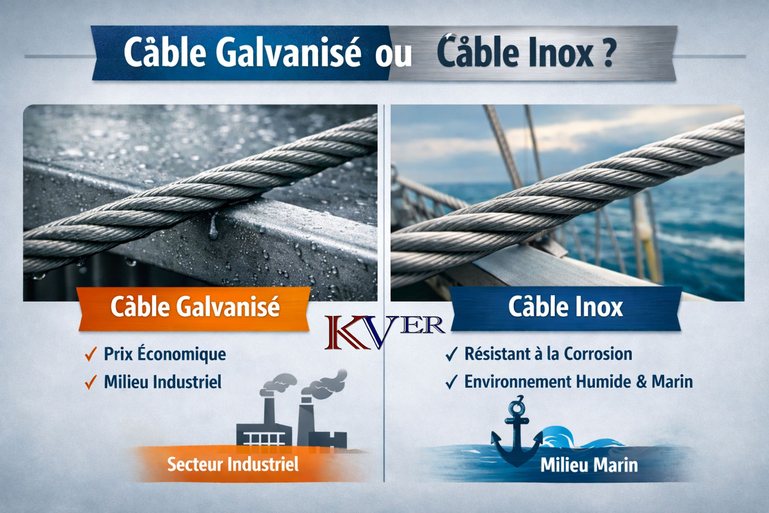 Câble inoxydable ou câble galvanisé pour ANTICHUTE MSA